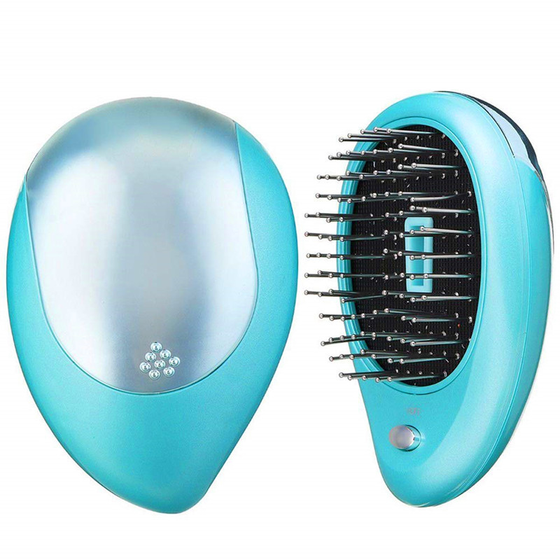Přenosný elektrický iontový kartáč na vlasy Mini antistatická vlasová masáž hřebenů Kouzelná kosmetická kartáčová hřebenová hřebenovka pro domácí cestovní vlasy