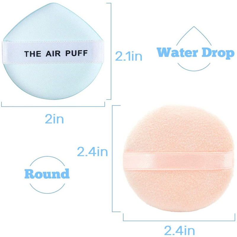 Samour Puff Makeup Powder Puffs Sponge s Air Cushion Puff Set Fluffy Puff Puff Round Sponge Cosmetic Water Drop Powder Puff Latex Free Foundation Sponge Face Puff for dry & Wet Use
